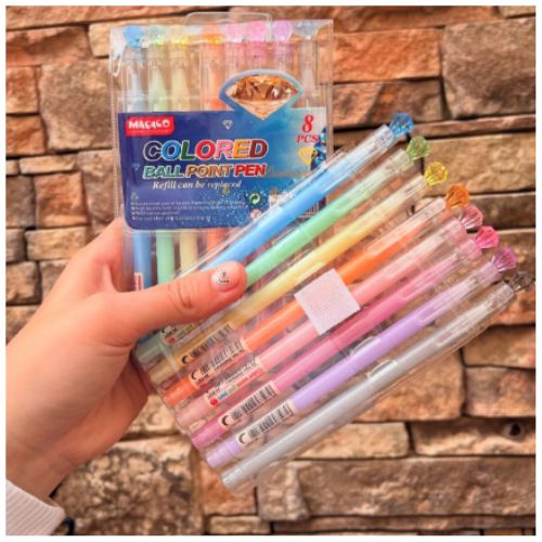 Set x8 Lapiceras De Color Diamante