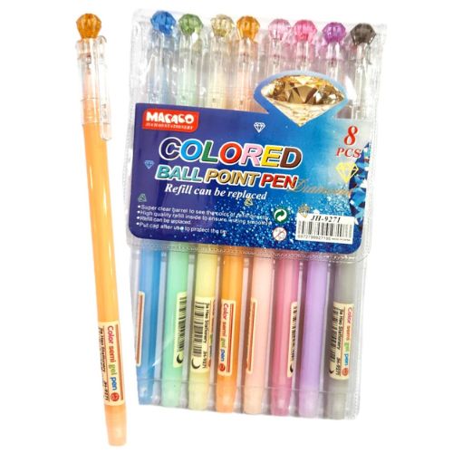Set x8 Lapiceras De Color Diamante
